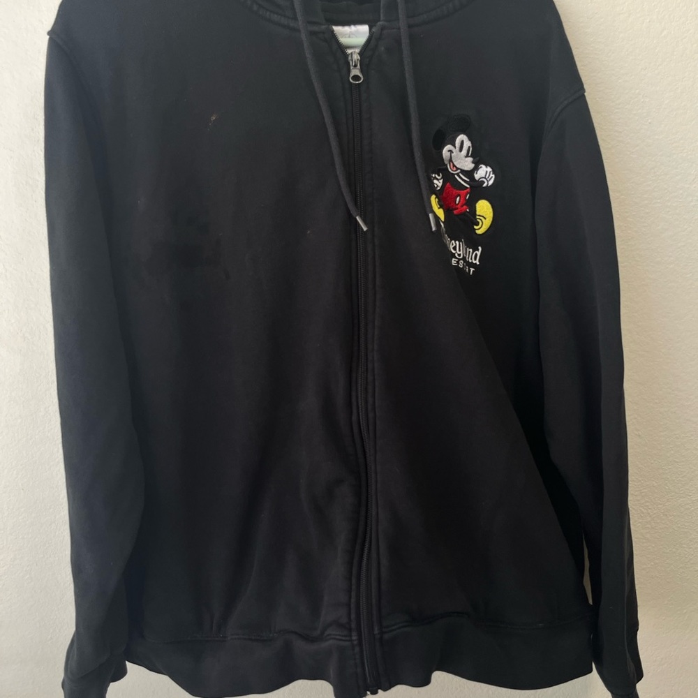 Disney Black Zip-Up Hoodie with Mickey Mouse